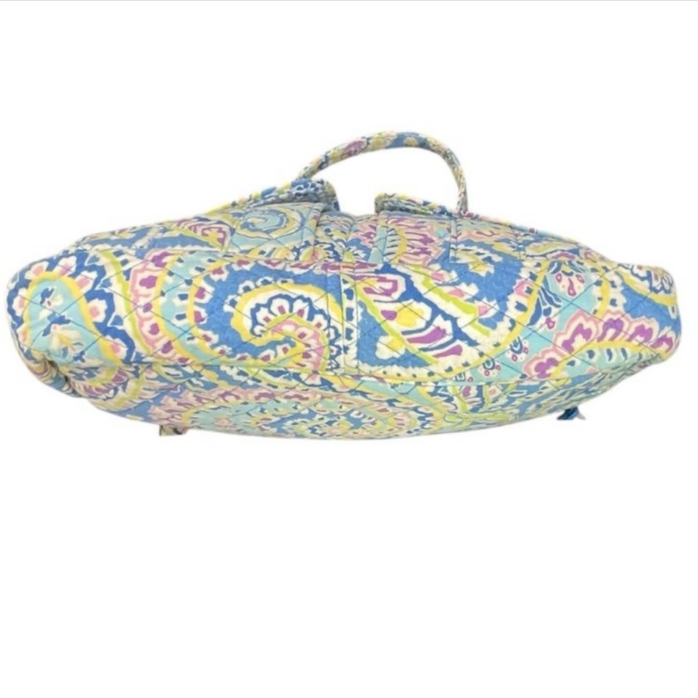 Vera Bradley Retired Capri Blue Large Quilted Paisley Shoulder Tote Bag - Picture 6 of 12